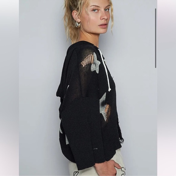 Pol Black Star Patterned Sweater - Picture 2 of 3